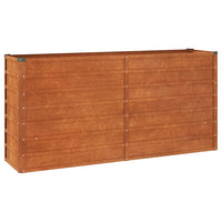 Fioriera da Giardino Grigia 160x40x77 cm Acciaio Corten cod mxl 67361