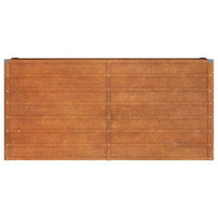 Vassoio per fioriera aiuola rialzata piante fiori terrazzo giardino ruggine 160 x 40 x 77 cm acciaio corten marrone 02_0039863