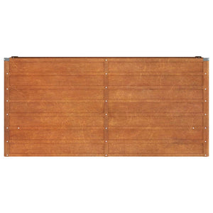 Vassoio per fioriera aiuola rialzata piante fiori terrazzo giardino ruggine 160 x 40 x 77 cm acciaio corten marrone 02_0039863