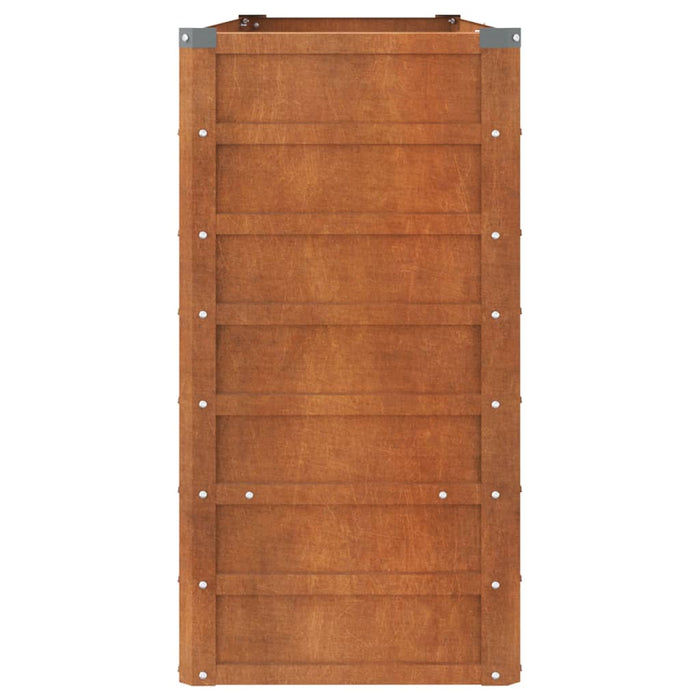 Vassoio per fioriera aiuola rialzata piante fiori terrazzo giardino ruggine 160 x 40 x 77 cm acciaio corten marrone 02_0039863