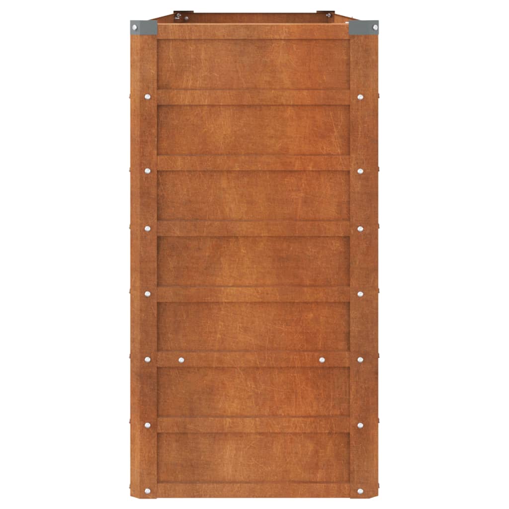 Fioriera da Giardino Grigia 160x40x77 cm Acciaio Corten cod mxl 67361