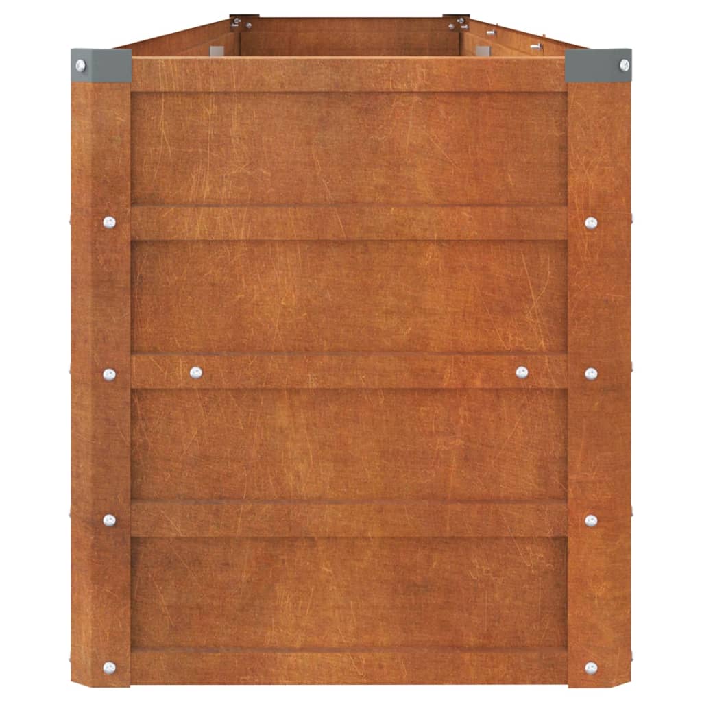 Vassoio per fioriera aiuola rialzata piante fiori terrazza giardino ruggine 240 x 40 x 45 cm acciaio corten marrone 02_0039866