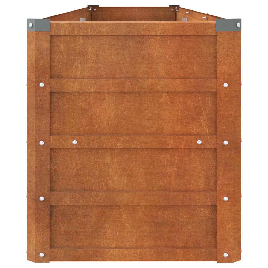 Vassoio per fioriera aiuola rialzata piante fiori terrazza giardino ruggine 240 x 40 x 45 cm acciaio corten marrone 02_0039866