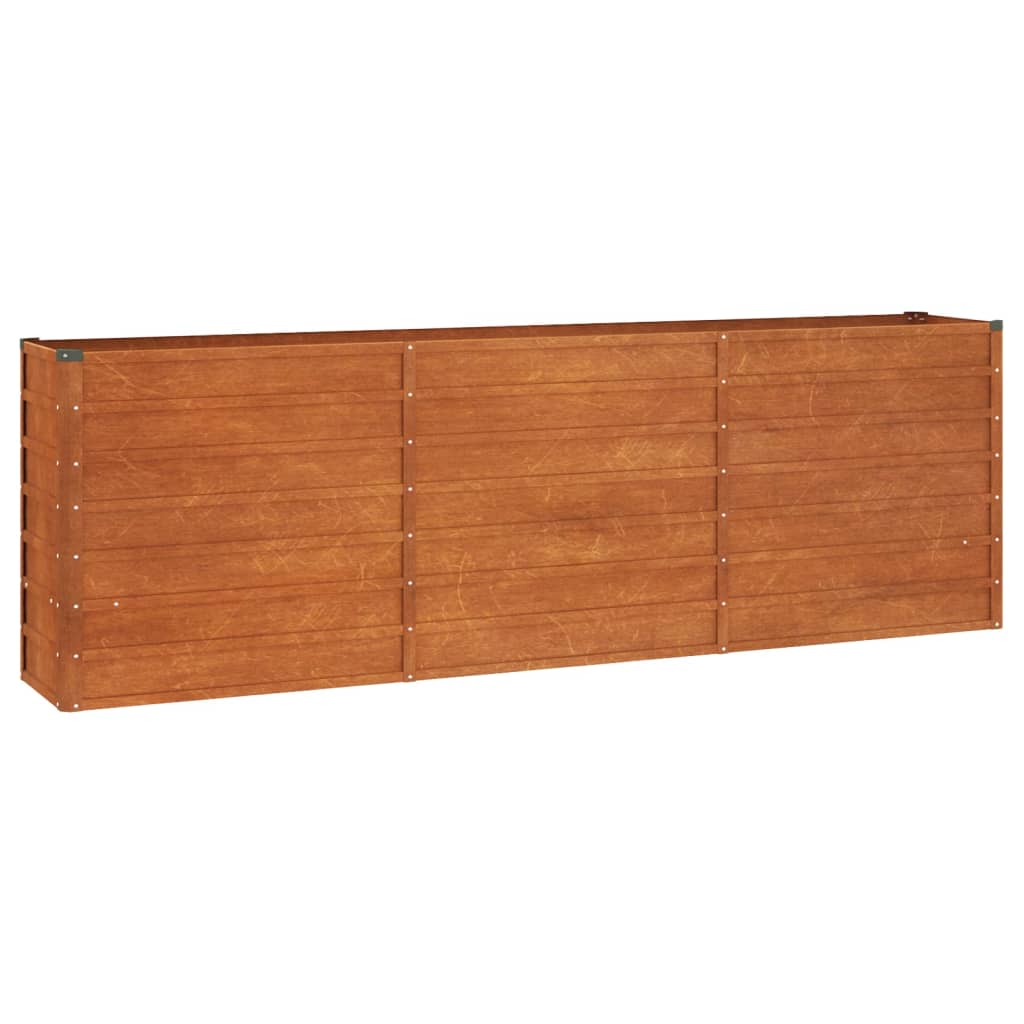 Fioriera da Giardino Grigia 240x40x77 cm Acciaio Corten cod mxl 67006