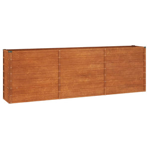 Letto Rialzato da Giardino Ruggine 240x40x77 cm Acciaio Corten 151955
