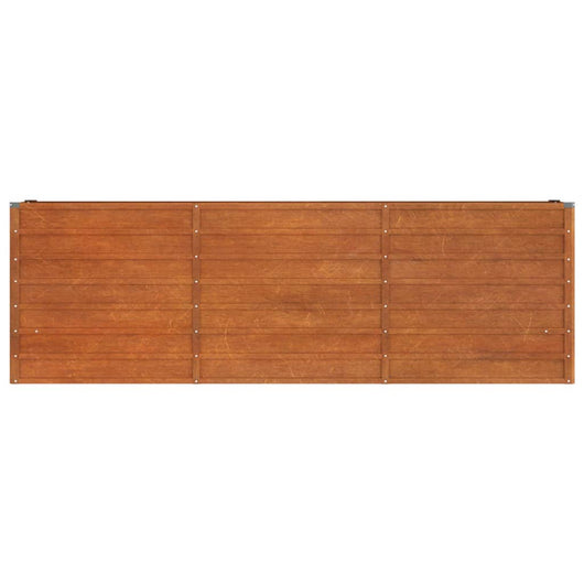 Vassoio per fioriera aiuola rialzata piante fiori terrazza giardino arrugginito 240 x 40 x 77 cm acciaio corten marrone 02_0039867