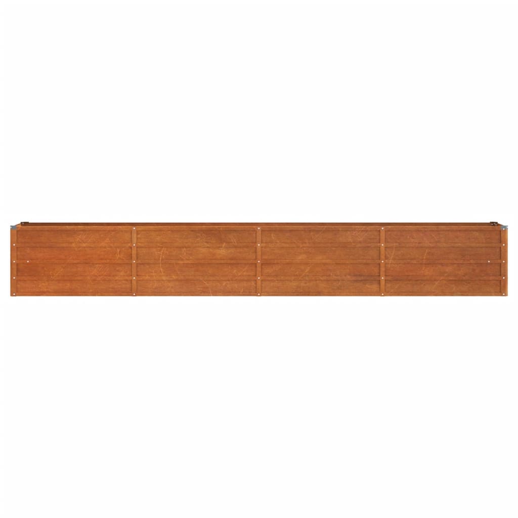 Vassoio per fioriera aiuola rialzata piante fiori terrazzo giardino ruggine 320 x 40 x 45 cm acciaio corten marrone 02_0039870
