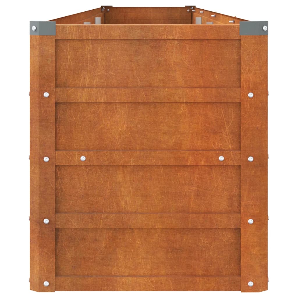 Vassoio per fioriera aiuola rialzata piante fiori terrazzo giardino ruggine 320 x 40 x 45 cm acciaio corten marrone 02_0039870