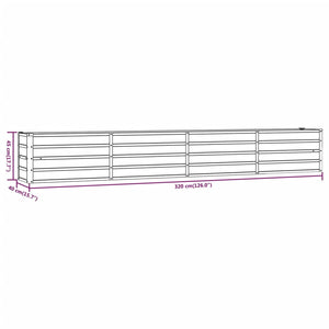 Vassoio per fioriera aiuola rialzata piante fiori terrazzo giardino ruggine 320 x 40 x 45 cm acciaio corten marrone 02_0039870