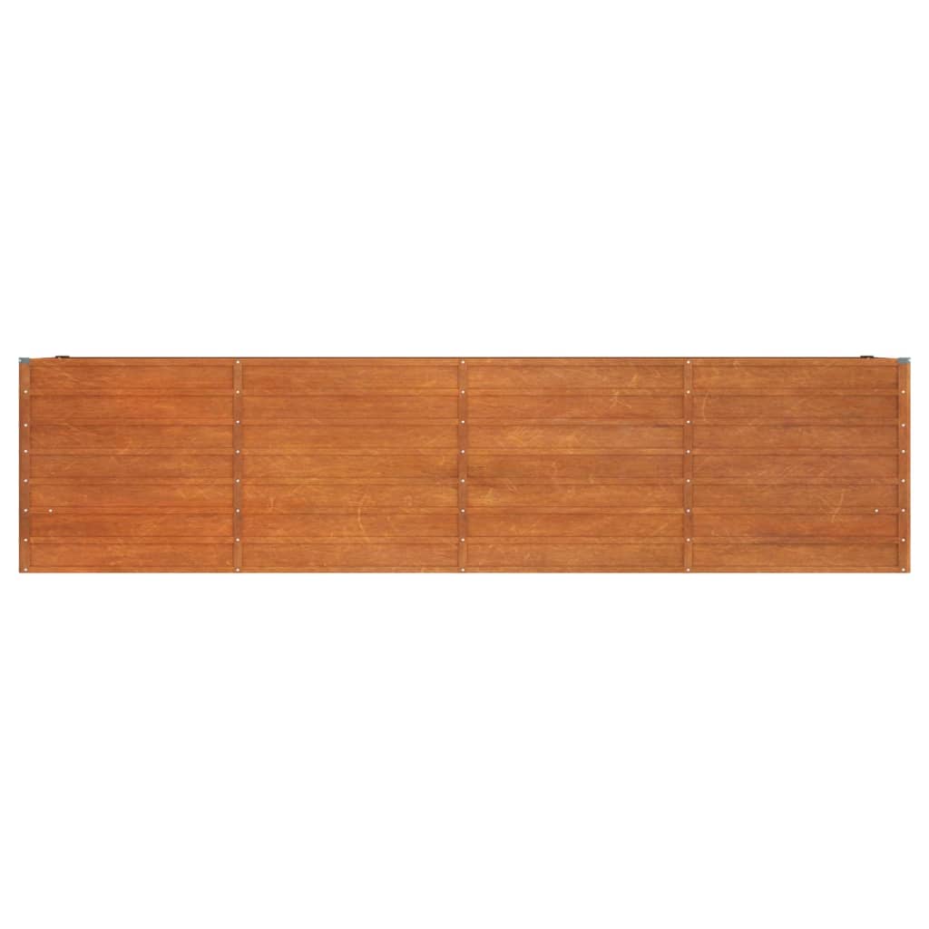 Vassoio per fioriera aiuola rialzata piante fiori terrazza giardino arrugginito 320 x 40 x 77 cm acciaio corten marrone 02_0039871