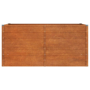 Vassoio per fioriera aiuola rialzata piante fiori terrazzo giardino ruggine 160 x 80 x 77 cm acciaio corten marrone 02_0039865