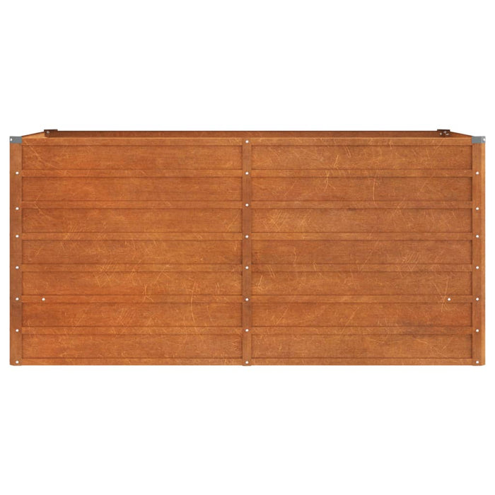 Vassoio per fioriera aiuola rialzata piante fiori terrazzo giardino ruggine 160 x 80 x 77 cm acciaio corten marrone 02_0039865