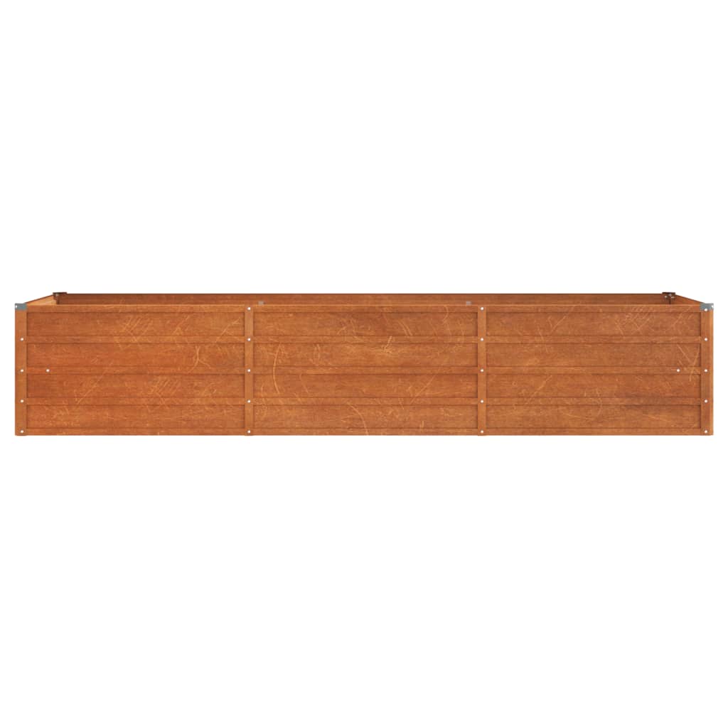 Letto Rialzato da Giardino Ruggine 240x80x45 cm Acciaio Corten