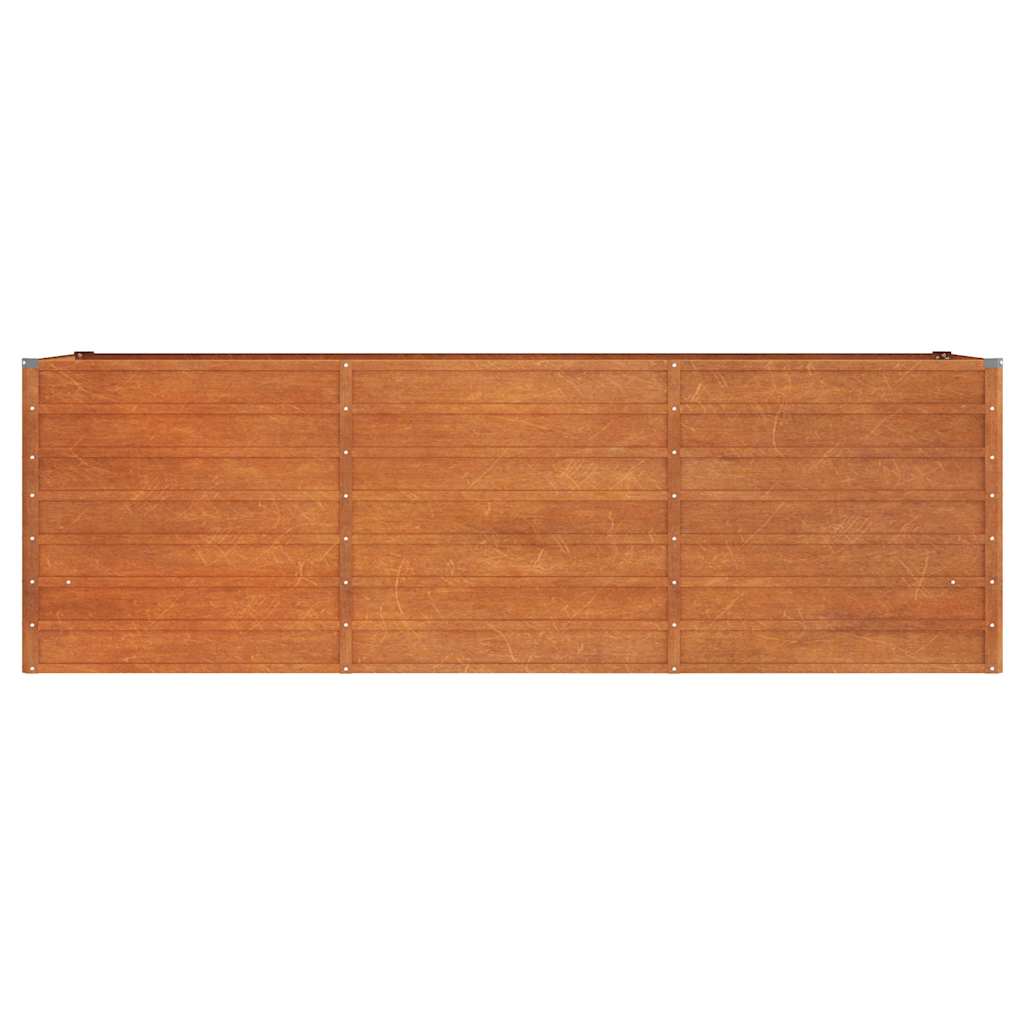 Letto Rialzato da Giardino Ruggine 240x80x77 cm Acciaio Corten