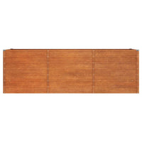 Letto Rialzato da Giardino Ruggine 240x80x77 cm Acciaio Corten