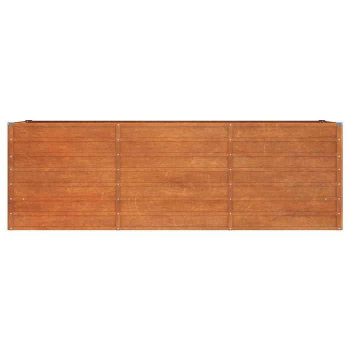 Letto Rialzato da Giardino Ruggine 240x80x77 cm Acciaio Corten