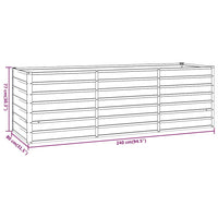 Letto Rialzato da Giardino Ruggine 240x80x77 cm Acciaio Corten