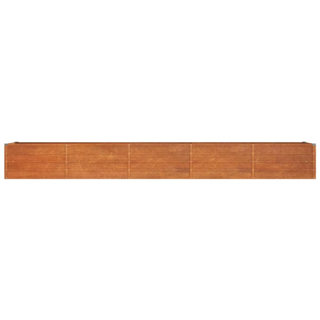 Letto Rialzato da Giardino Ruggine 400x80x45 cm Acciaio Corten 151964