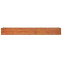 Letto Rialzato da Giardino Ruggine 400x80x45 cm Acciaio Corten 151964