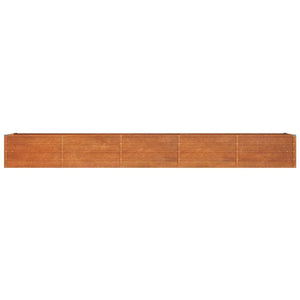 Letto Rialzato da Giardino Ruggine 400x80x45 cm Acciaio Corten 151964