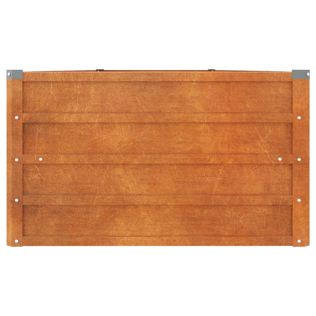 Vassoio per fioriera aiuola rialzata piante fiori terrazzo giardino ruggine 400 x 80 x 45 cm acciaio corten marrone 02_0039874