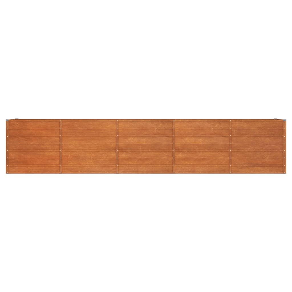 Vassoio per fioriera aiuola rialzata piante fiori terrazza giardino arrugginito 400 x 80 x 77 cm acciaio corten marrone 02_0039875