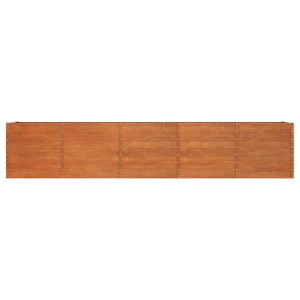 Vassoio per fioriera aiuola rialzata piante fiori terrazza giardino arrugginito 400 x 80 x 77 cm acciaio corten marrone 02_0039875