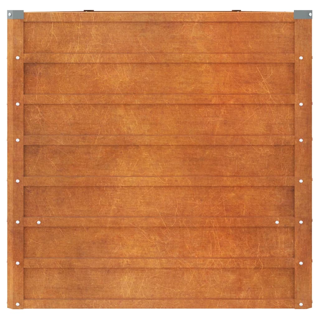 Vassoio per fioriera aiuola rialzata piante fiori terrazza giardino arrugginito 400 x 80 x 77 cm acciaio corten marrone 02_0039875