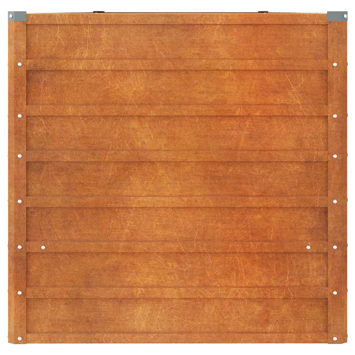 Vassoio per fioriera aiuola rialzata piante fiori terrazza giardino arrugginito 400 x 80 x 77 cm acciaio corten marrone 02_0039875