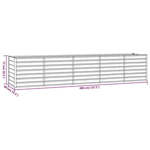 Letto Rialzato da Giardino Ruggine 400x80x77 cm Acciaio Corten