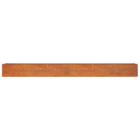 Vassoio per fioriera aiuola rialzata piante fiori terrazzo giardino ruggine 480 x 80 x 45 cm acciaio corten marrone 02_0039876