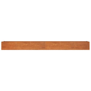 Vassoio per fioriera aiuola rialzata piante fiori terrazzo giardino ruggine 480 x 80 x 45 cm acciaio corten marrone 02_0039876