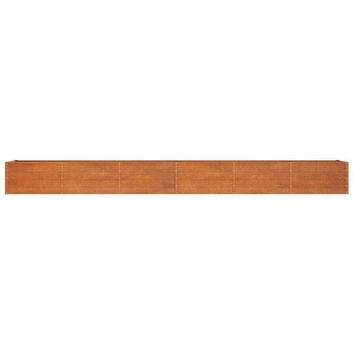 Vassoio per fioriera aiuola rialzata piante fiori terrazzo giardino ruggine 480 x 80 x 45 cm acciaio corten marrone 02_0039876