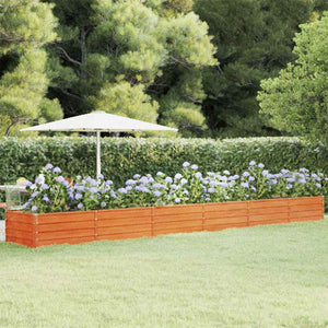 Fioriera da Giardino Grigia 600x80x45 cm Acciaio Corten