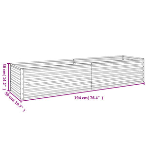 Fioriera Rialzata da Giardino 194x50x36 cm in Acciaio Corten