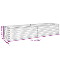 Letto rialzato da giardino 194x50x36 cm in acciaio Corten 151976