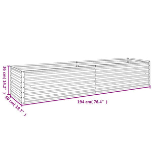 Letto rialzato da giardino 194x50x36 cm in acciaio Corten 151976