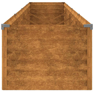 Letto Rialzato da Giardino 386x50x36 cm Acciaio Corten 151978