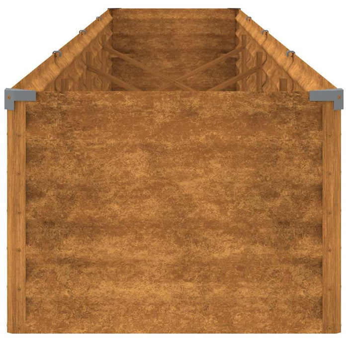 Letto Rialzato da Giardino 386x50x36 cm Acciaio Corten 151978