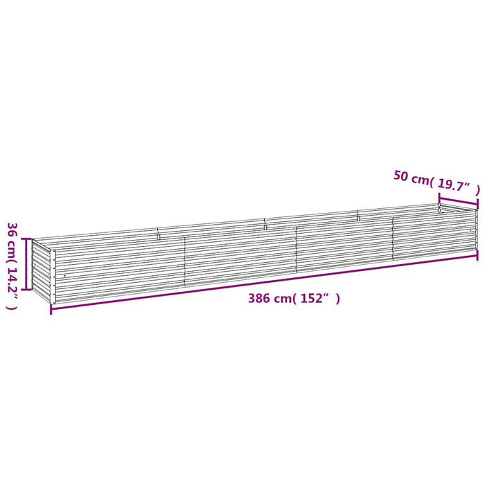 Letto Rialzato da Giardino 386x50x36 cm Acciaio Corten 151978