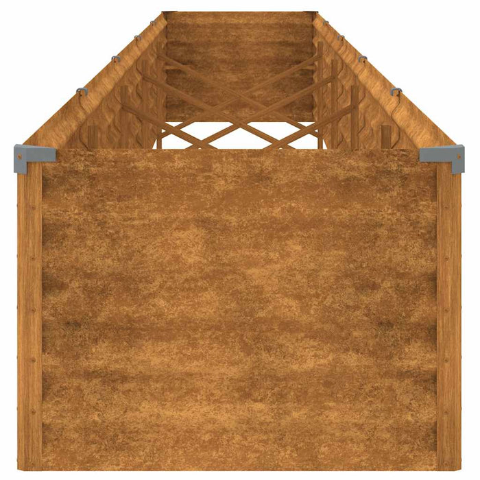 Letto rialzato da giardino 482x50x36 cm in acciaio Corten 151979