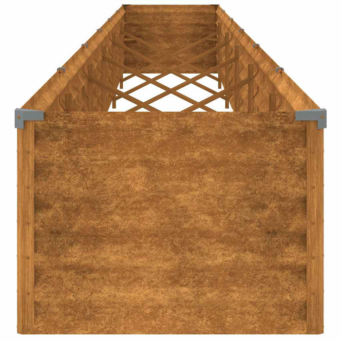 Letto Rialzato da Giardino 580x50x36 cm in Acciaio Corten 151980