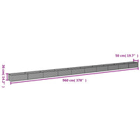 Fioriera Rialzata da Giardino 960x50x36 cm in Acciaio Corten 151982