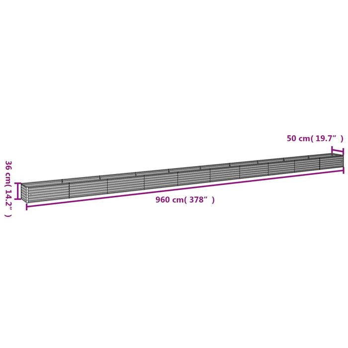 Fioriera Rialzata da Giardino 960x50x36 cm in Acciaio Corten 151982