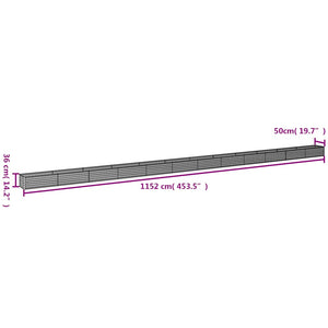 Fioriera Rialzata da Giardino 1152x50x36 cm in Acciaio Corten