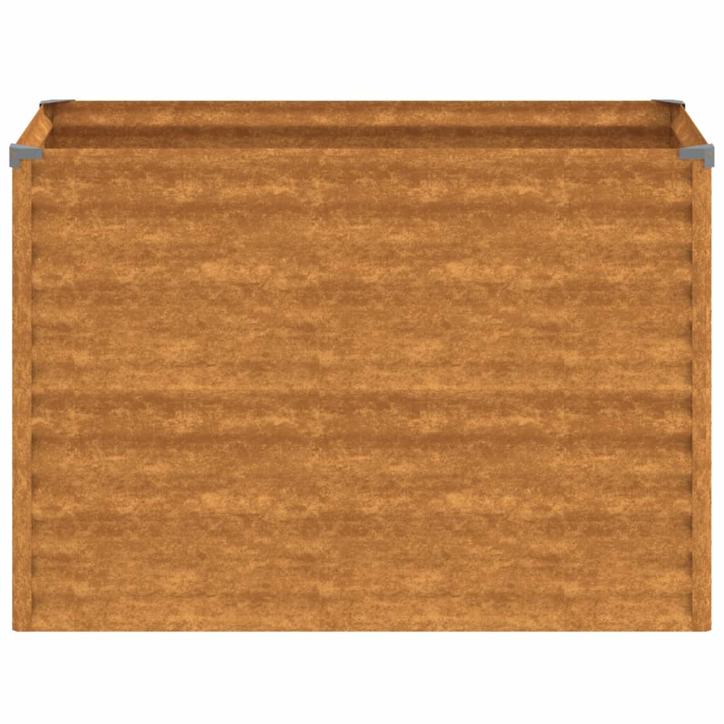 Portavaso per fioriera aiuola rialzata piante fiori terrazzo giardino giardino 100 x 50 x 69 cm acciaio corten marrone 02_0039305