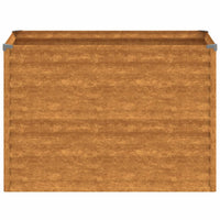 Portavaso per fioriera aiuola rialzata piante fiori terrazzo giardino giardino 100 x 50 x 69 cm acciaio corten marrone 02_0039305