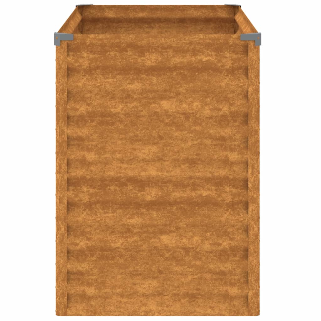 Portavaso per fioriera aiuola rialzata piante fiori terrazzo giardino giardino 100 x 50 x 69 cm acciaio corten marrone 02_0039305