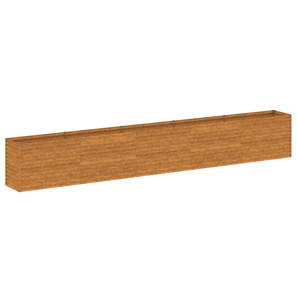 Fioriera rialzata per aiuole fioriere terrazza giardino 482 x 50 x 69 cm acciaio corten marrone 02_0039456
