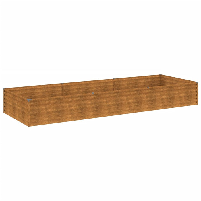 Portavaso per fioriera aiuola rialzata piante fiori terrazzo giardino giardino 291 x 100 x 36 cm acciaio corten marrone 02_0039425